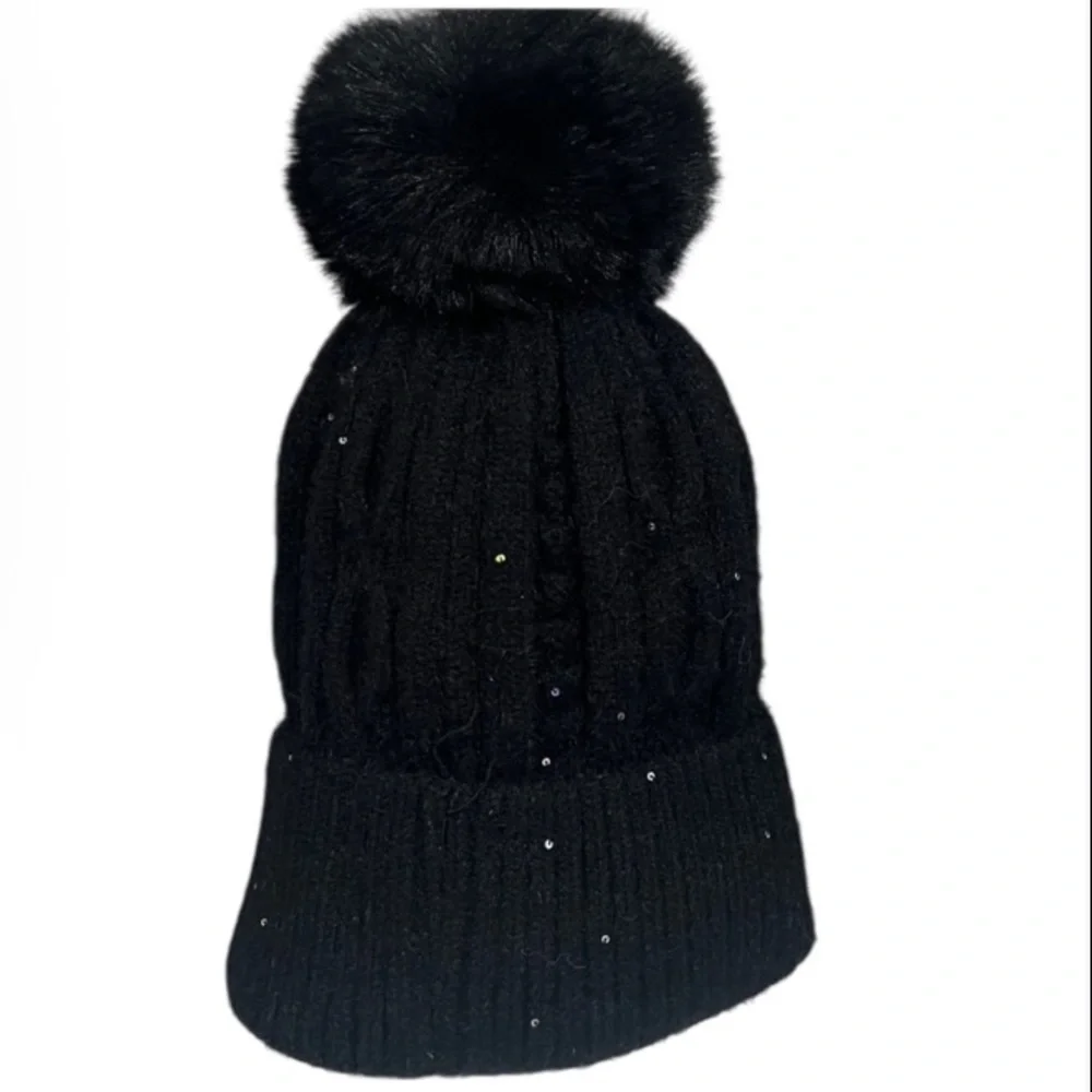 218. Black‎ Knit Beanie with Soft Lining